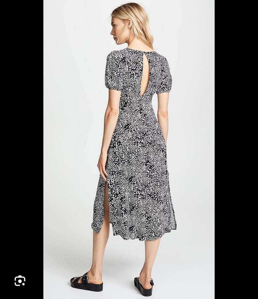 Free People Looking For Love Midi Dress in Black Combo